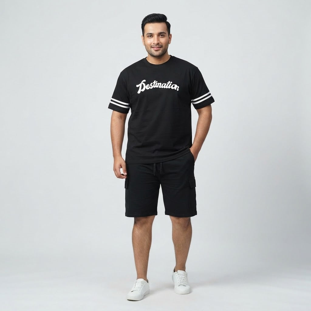 Black Destination Graphic Co-Ord Set PSM-11596