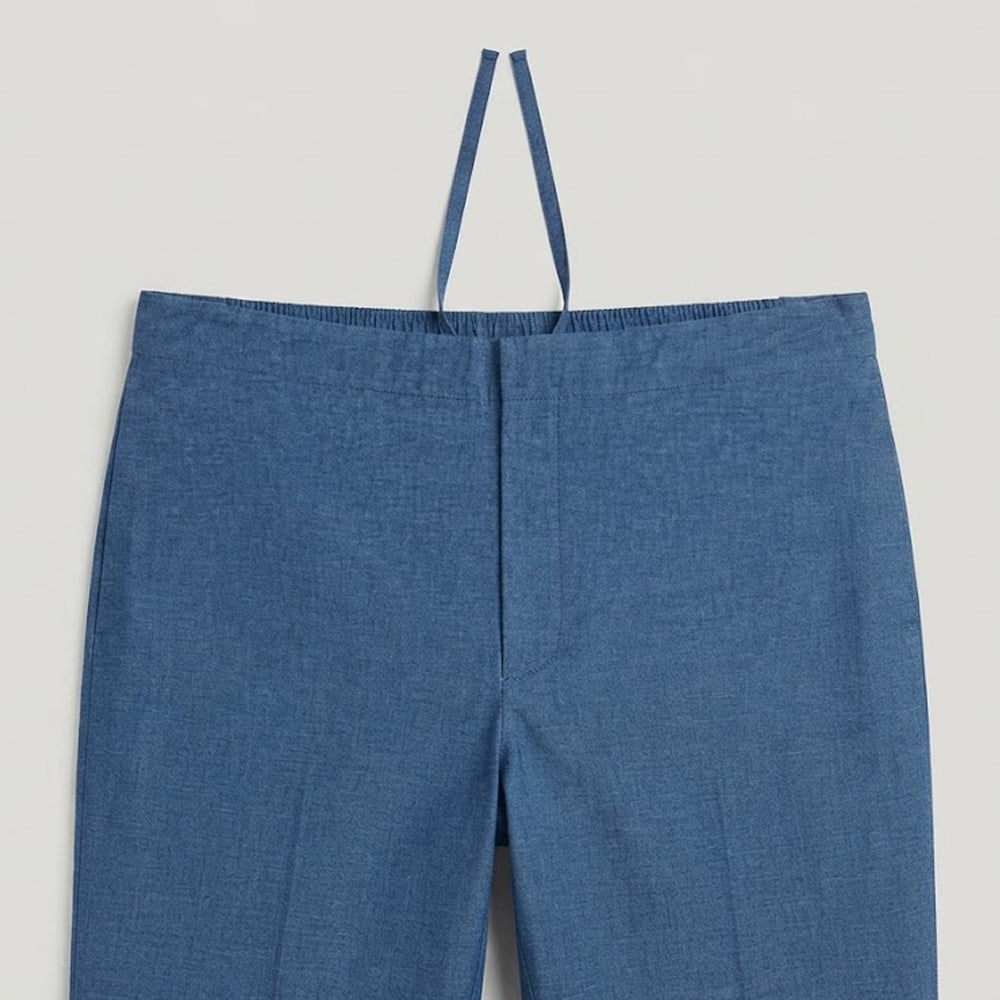 Blue Irish Linen Cuban Collar Co-Ord Set PSM-11717