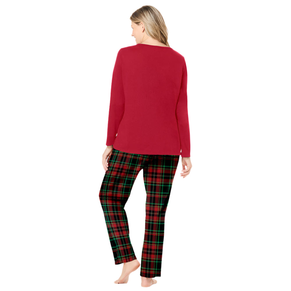 Classic Red Plaid Long Sleeve Knit PJ Set PSW-8647