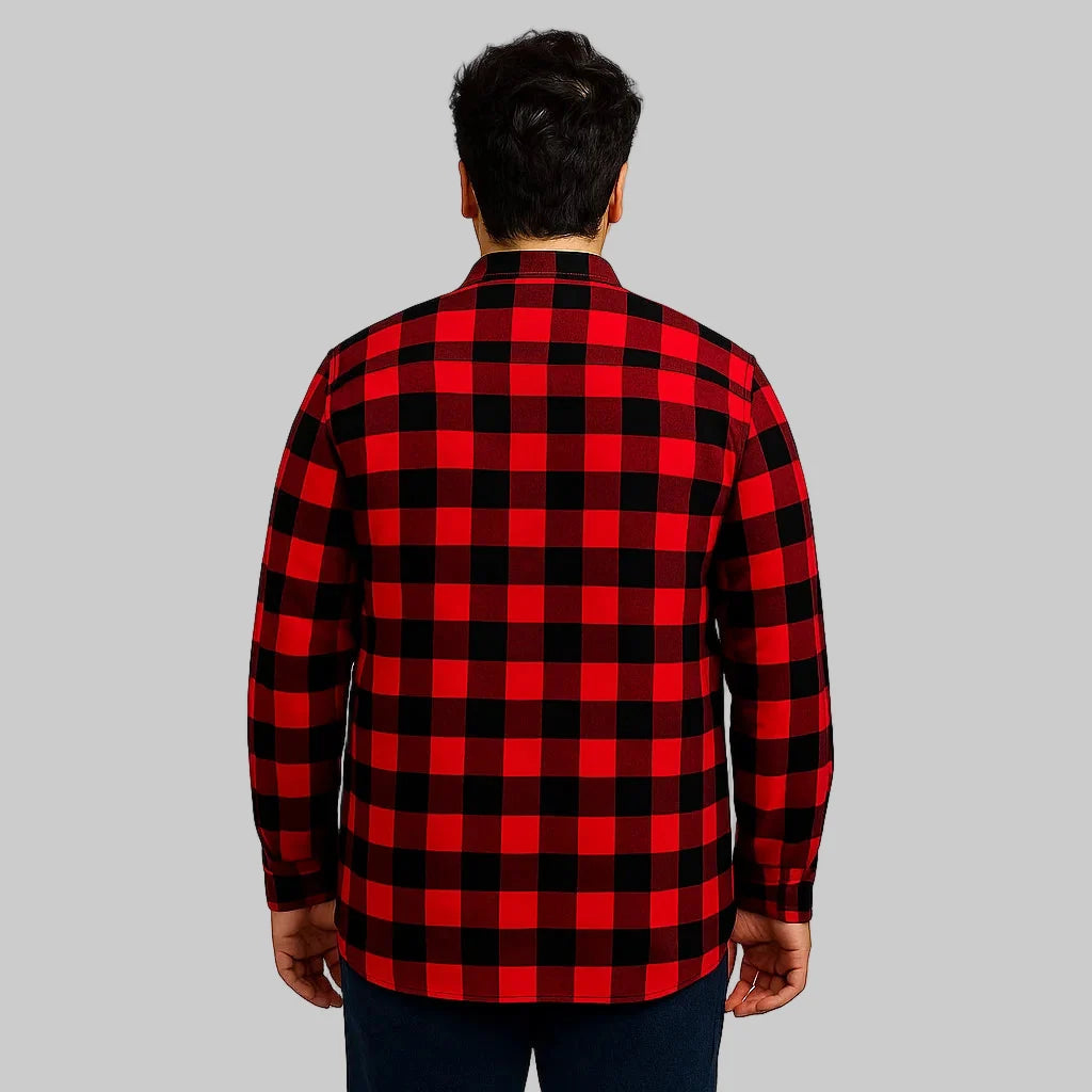 Red Buffalo Check Plaid Flannel Sherpa Lined Shirt PSM-7596