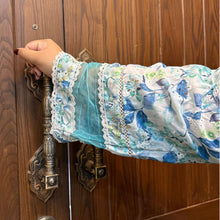 Aqua Petal – Plus Size Chikankari Floral Kurti For Curvy Women PSW-9627