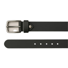 Black leather belt with silver buckle – PlusSize.pk