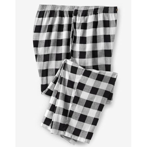 Black & White Buffalo Plaid Big & Tall Cotton Pajama Pants