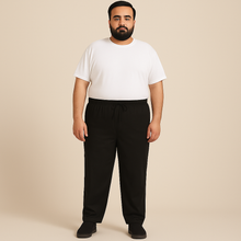 Black UrbanEase Plus Jersey Trousers With Zip Pockets PSM-8084