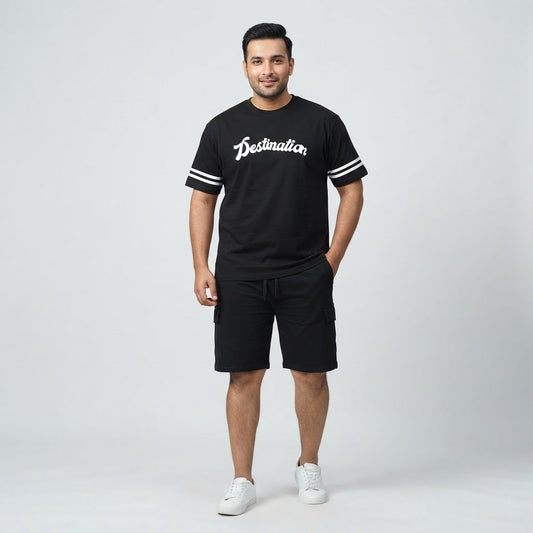 Black Destination Graphic Co-Ord Set PSM-11596