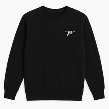 Men’s plus size black fleece crewneck sweatshirt with ribbed cuffs, hem, and relaxed fit, made from soft fleece fabric for comfort and casual wear.