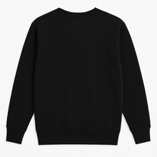 Men’s plus size black fleece crewneck sweatshirt with ribbed cuffs, hem, and relaxed fit, made from soft fleece fabric for comfort and casual wear.