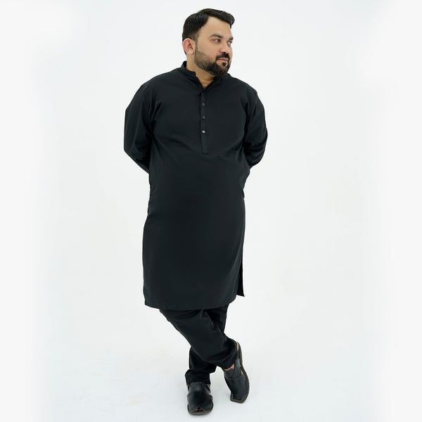 Black Premium Plus Size Kurta Pajama PSM-9058