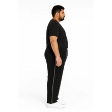 Black Side-Striped Plus Size Trouser PSM-9911