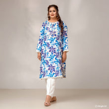Blue Breeze – Plus Size Chikankari Floral Kurti For Curvy Women PSW-9630