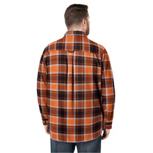 Burnt orange plaid holiday flannel shirt with chest pockets in Big & Tall fit