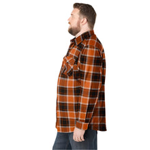 Burnt orange plaid holiday flannel shirt with chest pockets in Big & Tall fit