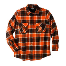 Burnt orange plaid holiday flannel shirt with chest pockets in Big & Tall fit