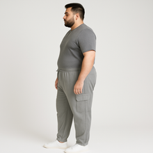 Charcoal Plus-Size Cargo Cotton Joggers PSM-8813