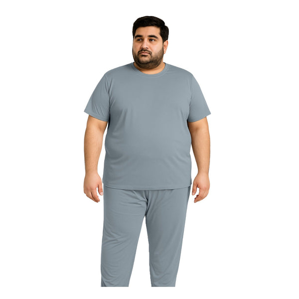 Charcoal Polyester Plus Size Sportswear tracksuit PSM-7856