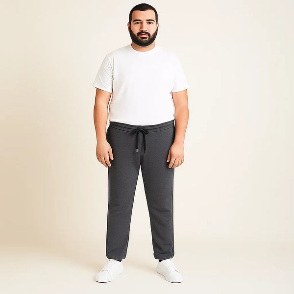 Charcoal Side-Striped Plus Size Trouser PSM-9913