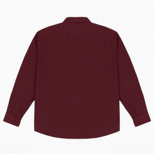 Deep maroon solid casual shirt in plus size with long sleeves
