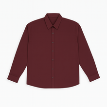 Deep maroon solid casual shirt in plus size with long sleeves
