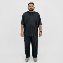 Black Polyester Plus Size Sportswear Tracksuit PSM-9085