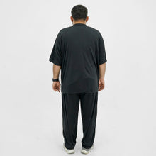Black Polyester Plus Size Sportswear Tracksuit PSM-9085