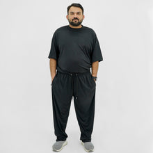 Black Polyester Plus Size Sportswear Tracksuit PSM-9085