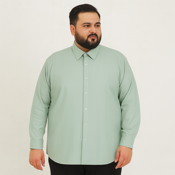 Mint Green Plus Size Casual Shirt PSM-9893