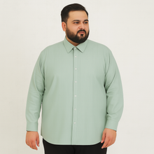 Mint Green Plus Size Casual Shirt PSM-9893