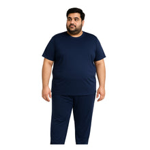 Navy Blue Polyester Plus Size Sportswear Tracksuit PSM-7860