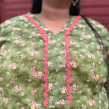 Olive Bloom – Plus Size Stitched Lawn Suit with Lace (2PC) PSW-9498