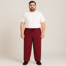 Rich Burgundy UrbanEase Plus Jersey Trousers With Zip Pockets PSM-8387