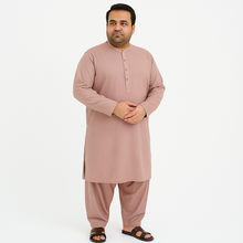 Rosewood Pink Kurta Shalwar for Plus Size Men – Washing Wear | PlusSize.pk