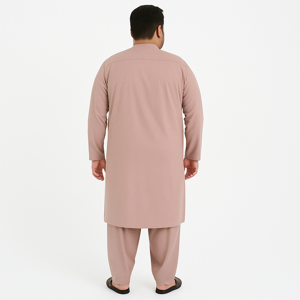 Rosewood Pink Premium Wash & Wear Plus Size Kurta Shalwar PSM-9514