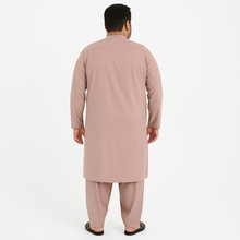 Rosewood Pink Premium Wash & Wear Plus Size Kurta Shalwar PSM-9514