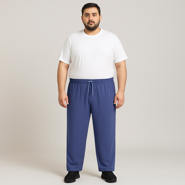 SlateBlue UrbanEase Plus Jersey Trousers With Zip Pockets PSM-8082
