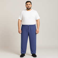 SlateBlue UrbanEase Plus Jersey Trousers With Zip Pockets PSM-8082