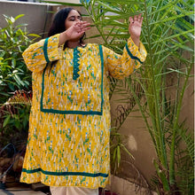 Sunshine Grace – Plus Size Yellow Chikankari Kurti For Curvy Women PSW-9629