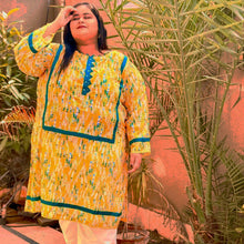 Sunshine Grace – Plus Size Yellow Chikankari Kurti For Curvy Women PSW-9629