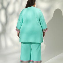 Aqua Grace – Plus Size 3PC Embroidered Suit (2XL–5XL)  - PSW-9869