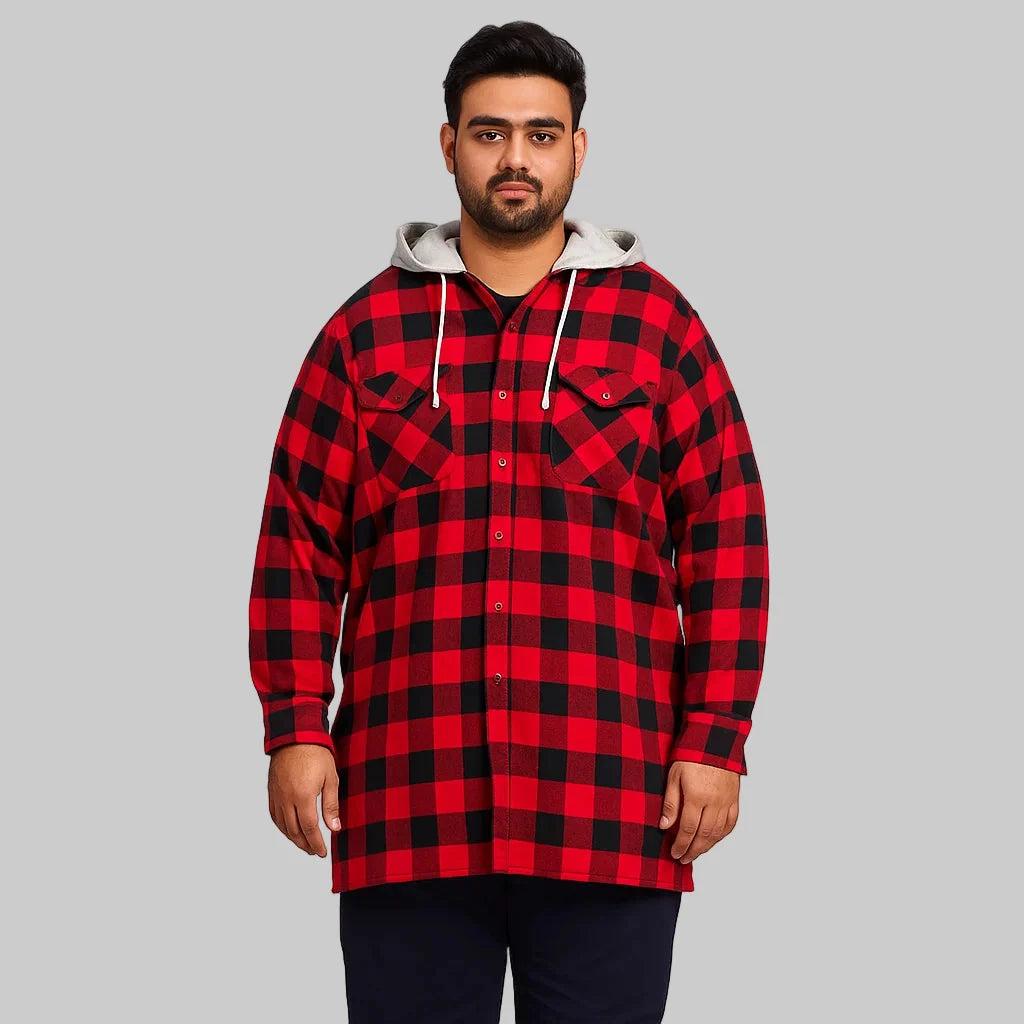 Red Buffalo Plaid Without Hood Shirt Jacket PSM-6594