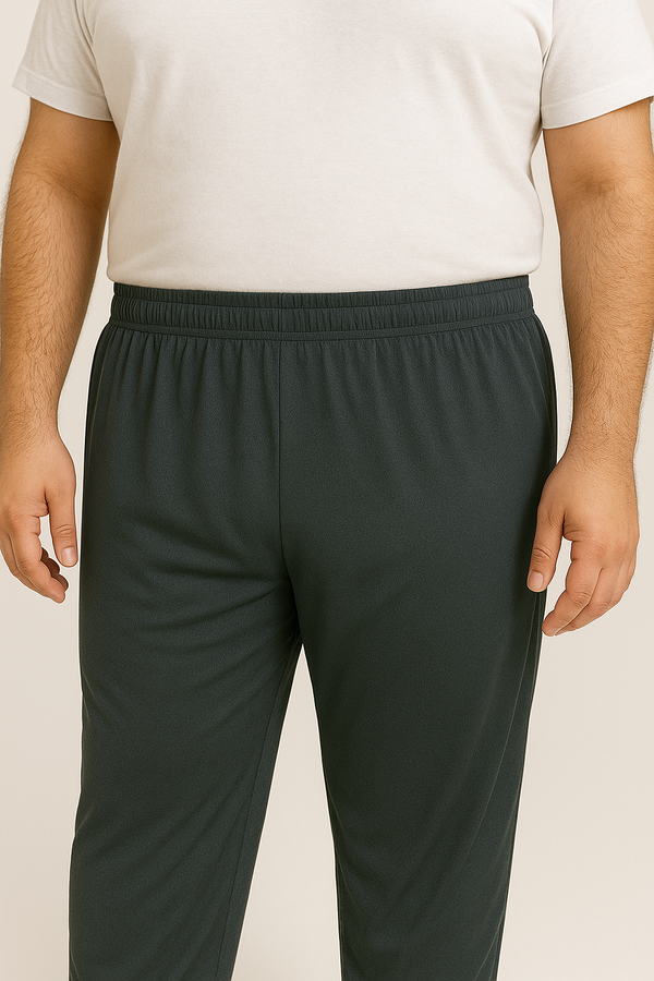 Charcoal Mesh Polyester Plus Size Trouser PSM-9082