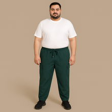 Teal Plus-Size Cargo Cotton Joggers PSM-8811